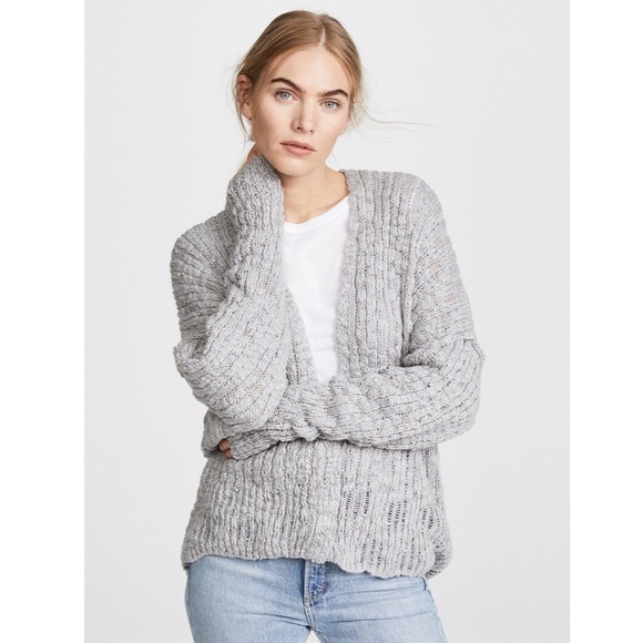 Free People Fun Times Grey Chunky Cardigan - Picture 4 of 8